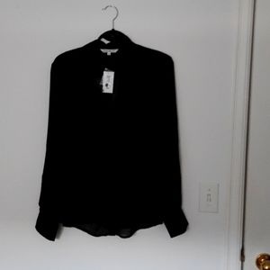 Black chiffon blouse. Cleo New  XL.